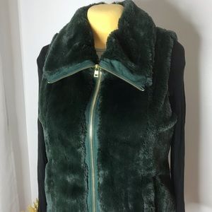 Andrew Marc Deep Green Fur Vest